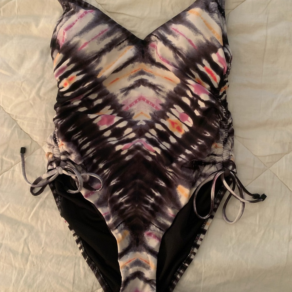 NWOT one piece high leg, tie dye swimsuit